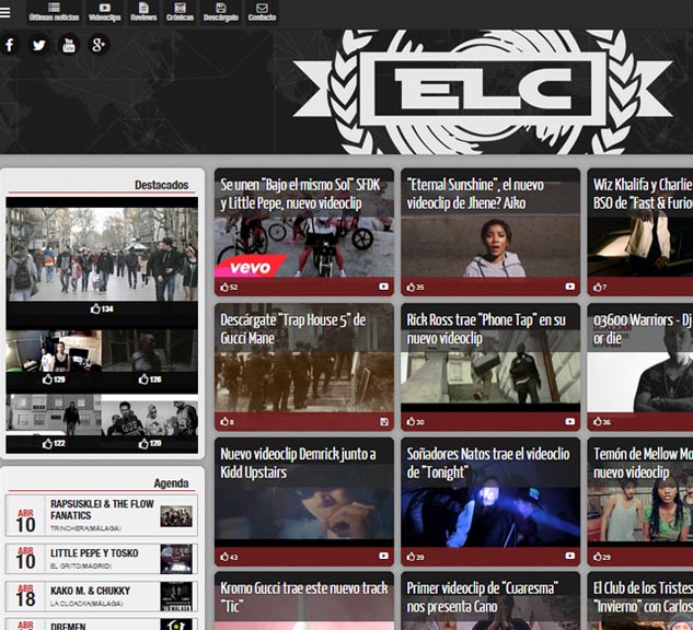 Magazine web sobre música hip-hop y reggae. Nos encargamos de su optimización SEO diseño de imagen y programación web responsiva.<br />visita la web aqui: <a href='http://www.elcuaderno.es/' target='_blank'>http://www.elcuaderno.es/</a>